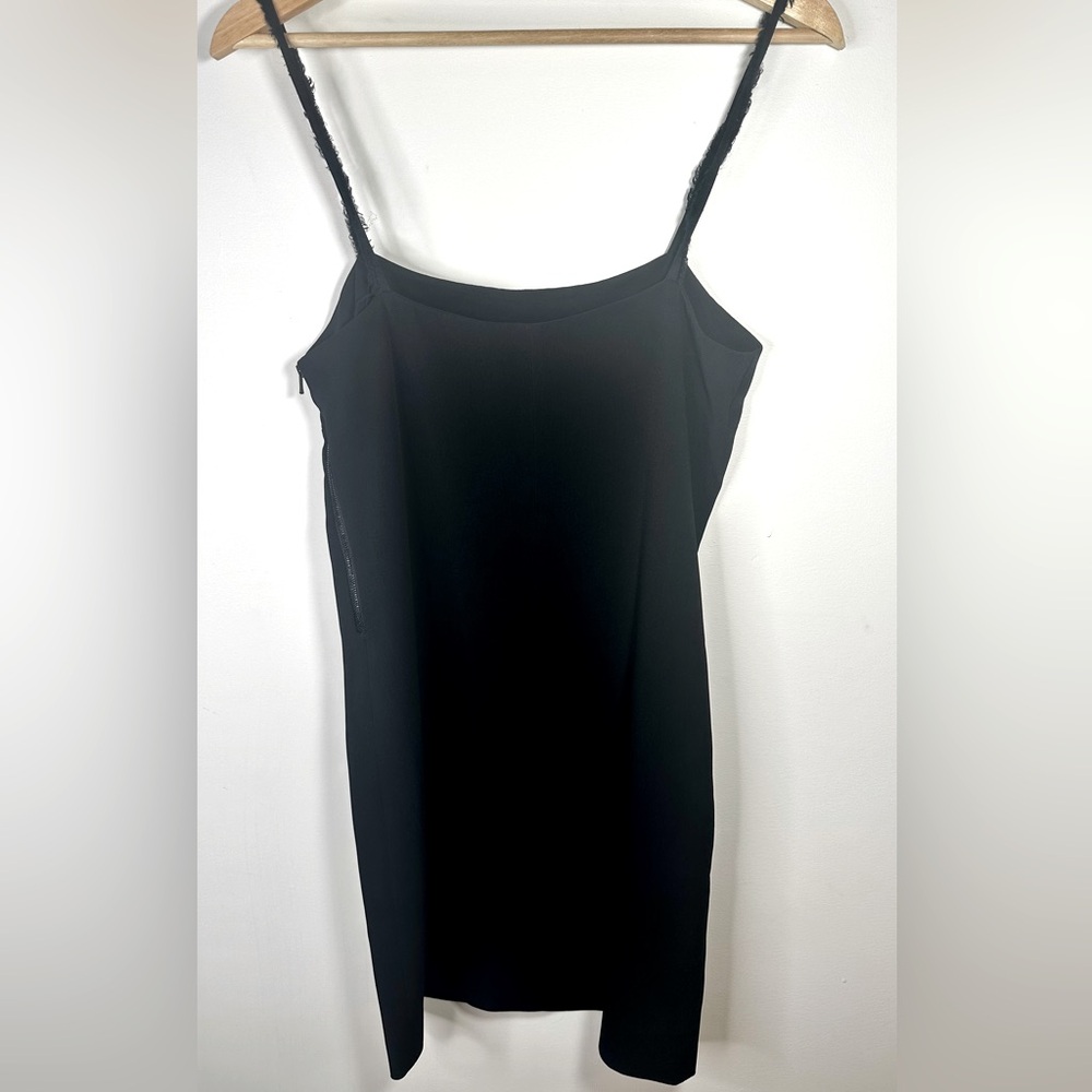 HELMUT LANG NWT Women's Black Fringe Spaghetti Strap Dress Size 6